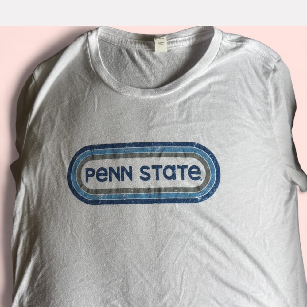 Penn State Bella Canvas White and Blue Graphic Tee